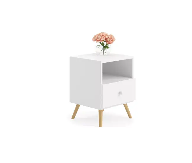 Cama Nido Mesita De Noche LOGAN NS37 1D 37x53x40 Blanco