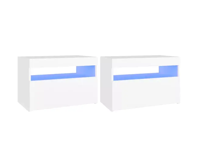 Muebles de TV con luces LED 2 unidades gris hormigón 60x35x40 cm con Luz LED Integrada