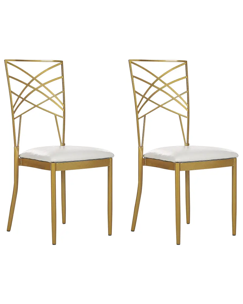 Set 2 Dining Chairs Gold GIRARD