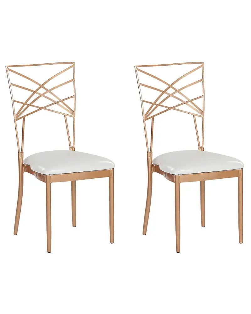 Set 2 Dining Chairs Rose Gold GIRARD