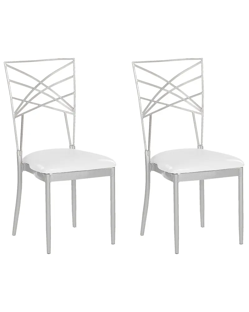 Set 2 Dining Chairs Silver GIRARD