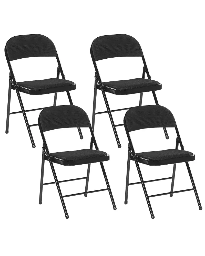Set 4 Folding Chairs Black SPARKS