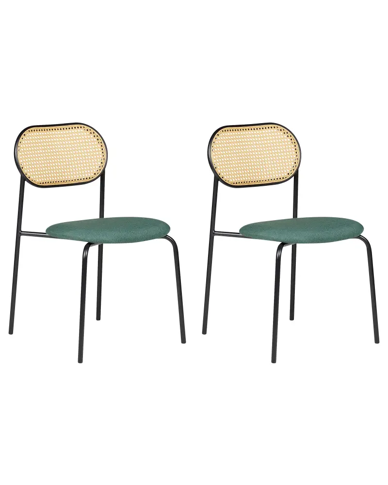 Set 2 Metal Dining Chairs Black ADAVER