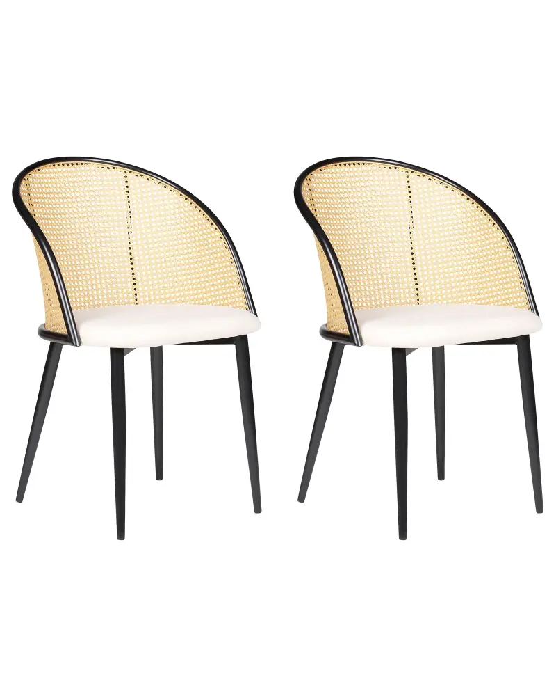 Set 2 Metal Dining Chairs Black CORNELL