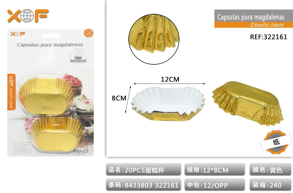 CAPSULAS PARA MAGDALENAS 8*1CM 0S con Mangos Ergonómicos