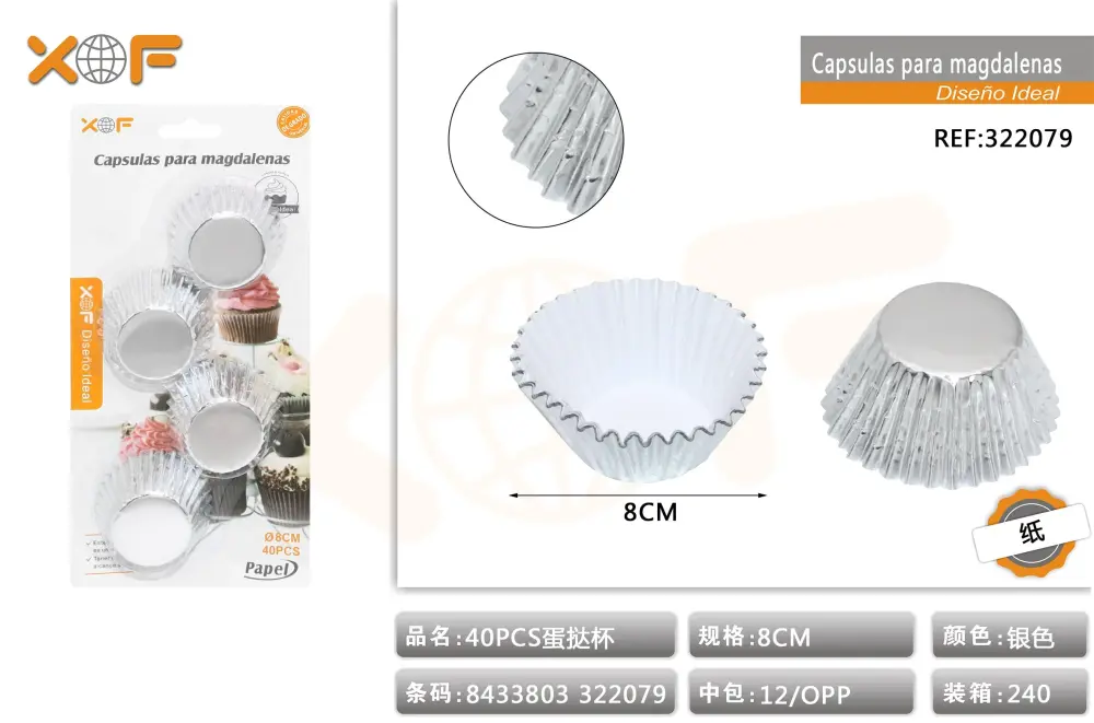 Juego de Medidores CAPSULAS PARA MAGDALENAS 8cm40s