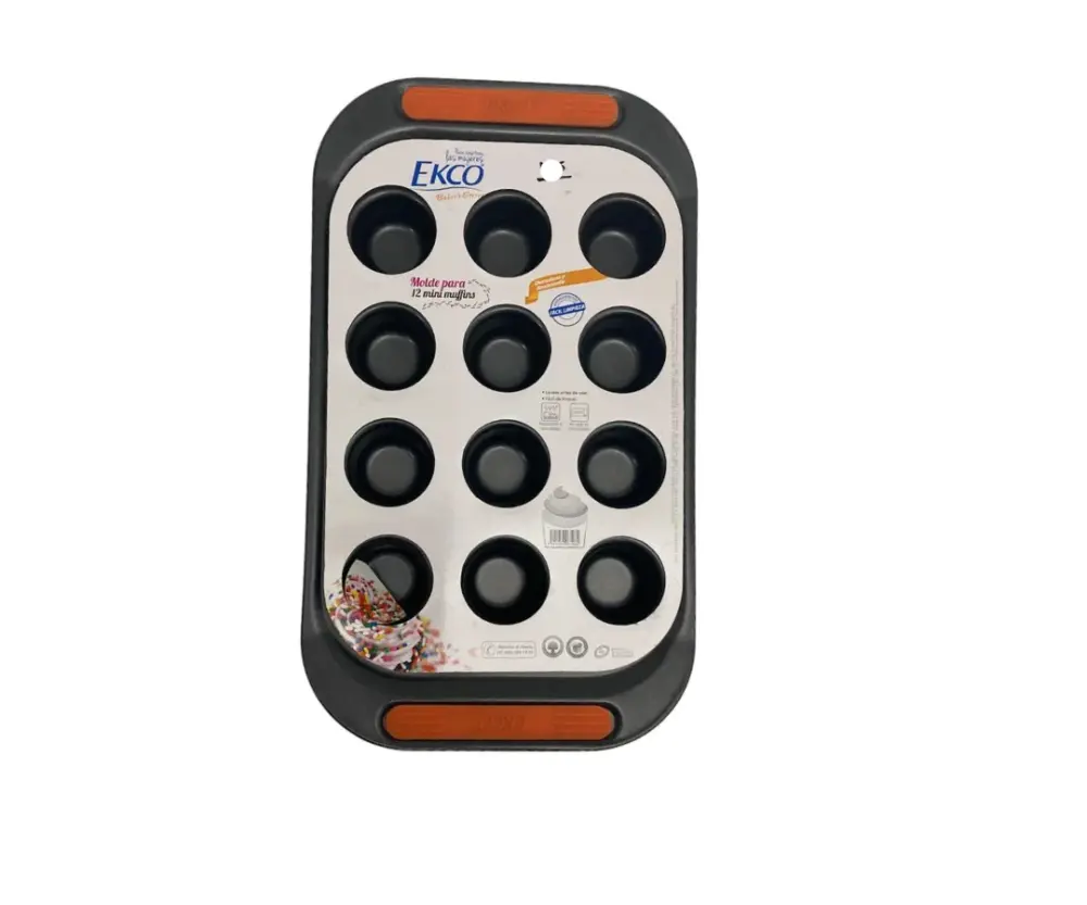 Molde para 12 Pequeño Muffins Ecko | 31 x 18.5 cm – 372 g – Antiadherente y Resistente Preciso y Duradero