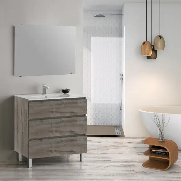 Conjunto De Mueble De Baño Roble Martina 80cm