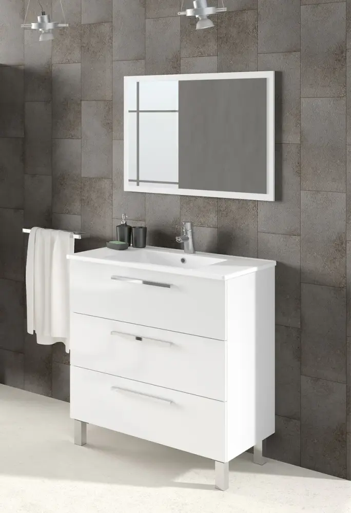 Mobile bagno sottolavabo Line total di lavabo e specchio