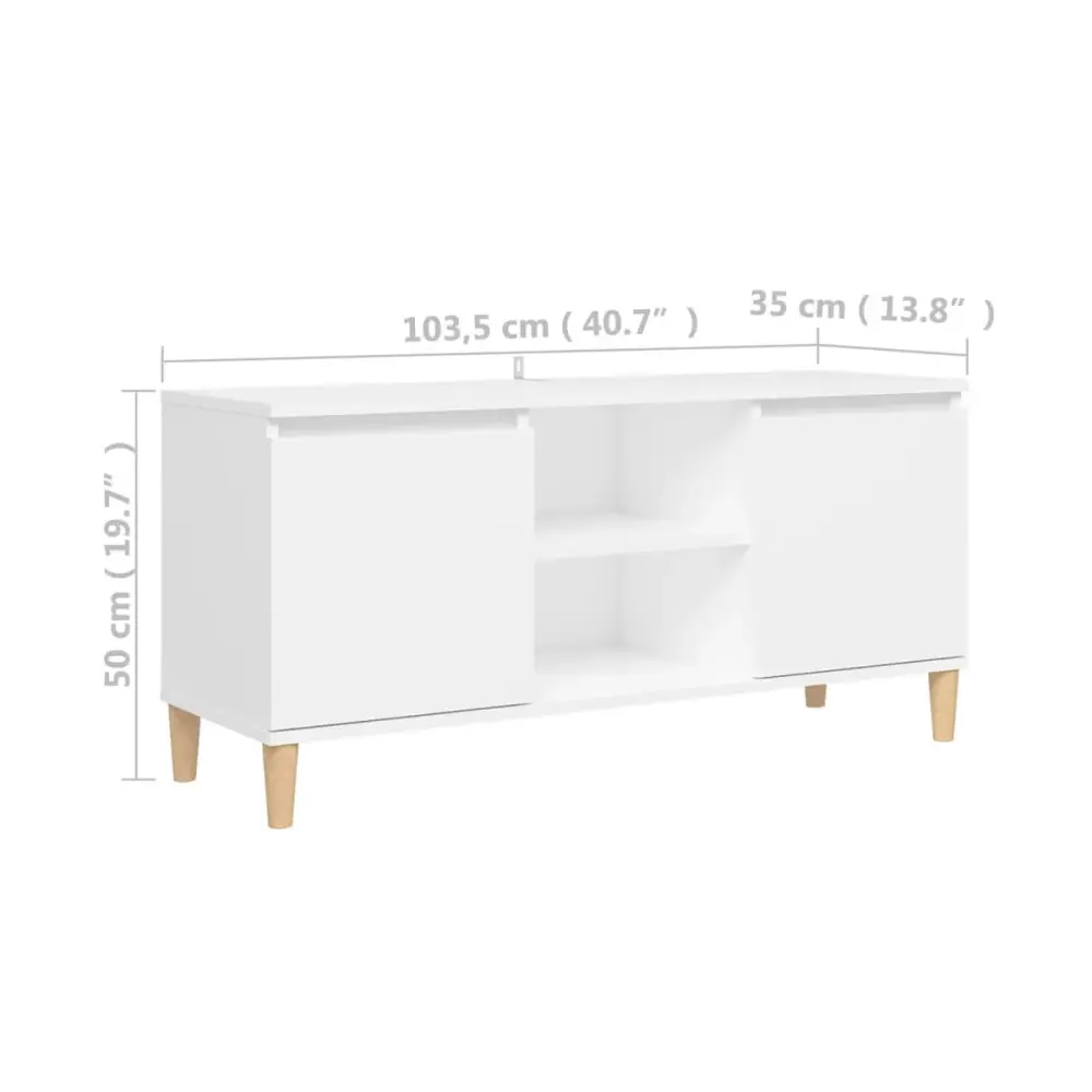 Mueble bajo de TV Kapa 2 puertas + 2 estantes blanco 50x103,5x35 cm