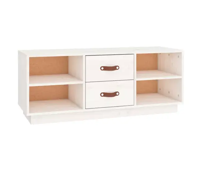 Mueble de TV de madera maciza de pino negro 100x34x40 cm de Diseño Italiano