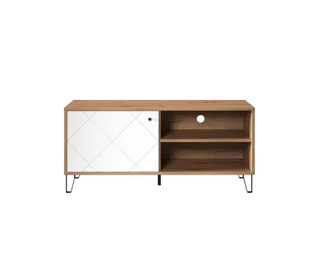 Mueble de TV 1 puerta y 2 nichos L123 cm - Touch