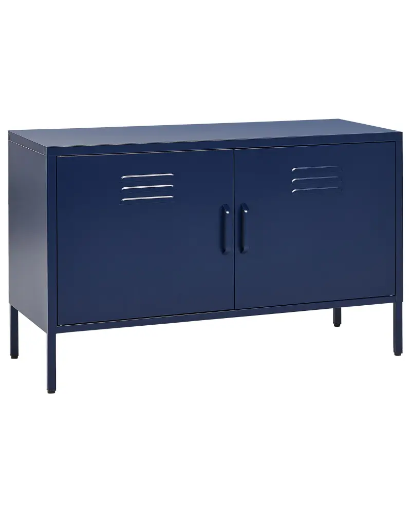 2 Door Metal Sideboard Navy Blue URIA