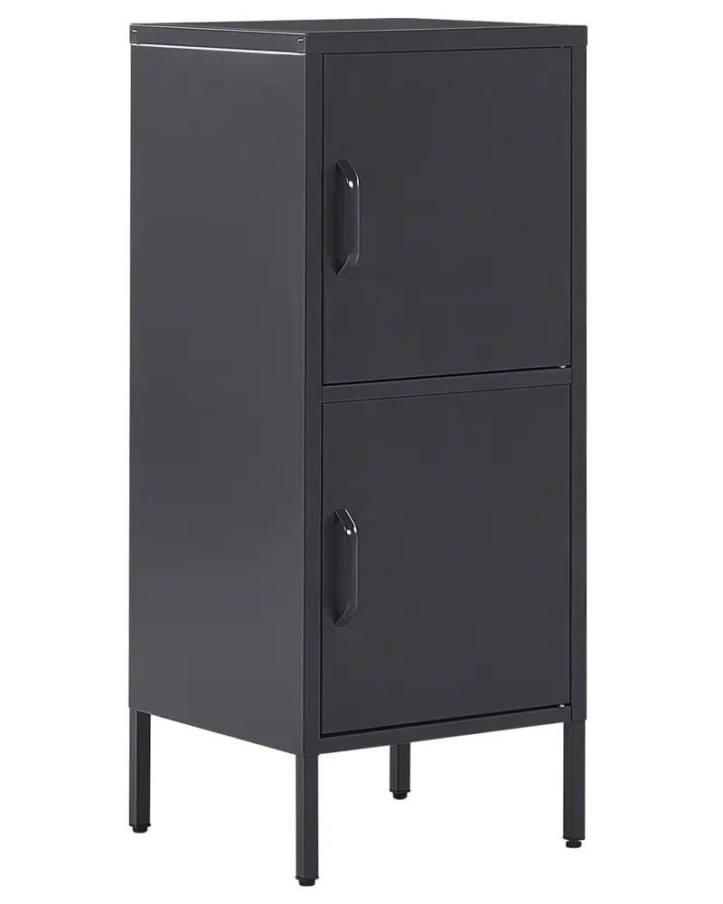 2 Door Metal Storage Cabinet Black HURON