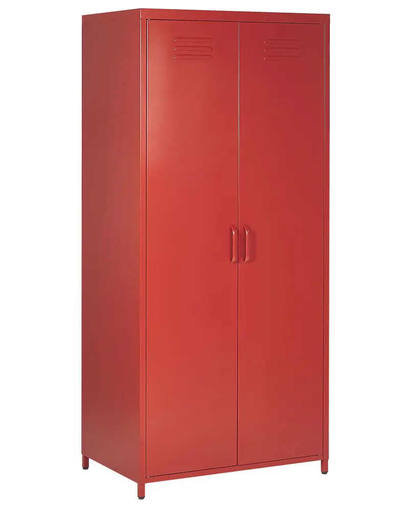 2 Door Metal Storage Cabinet Red VARNA