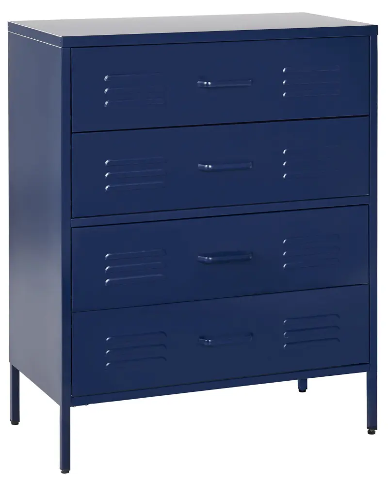 4 Drawer Metal Chest Navy Blue ENAGO