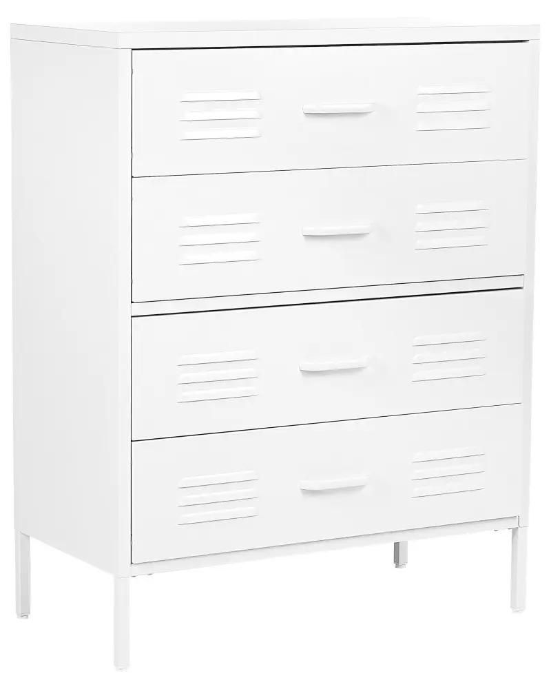 4 Drawer Metal Chest White ENAGO