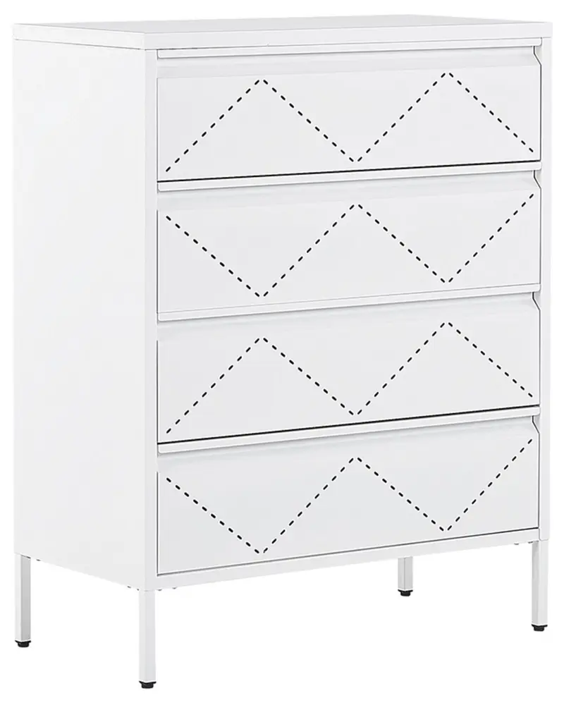4 Drawer Metal Chest White MATANA
