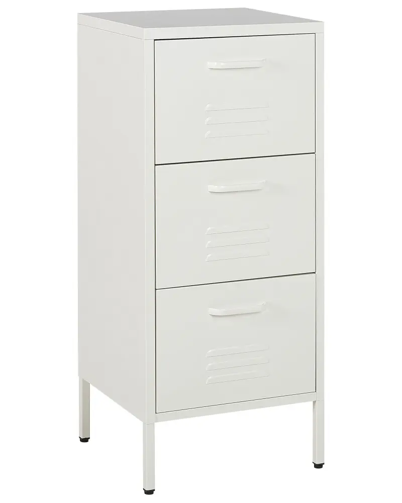 3 Drawer Metal Storage Cabinet White WOSTOK