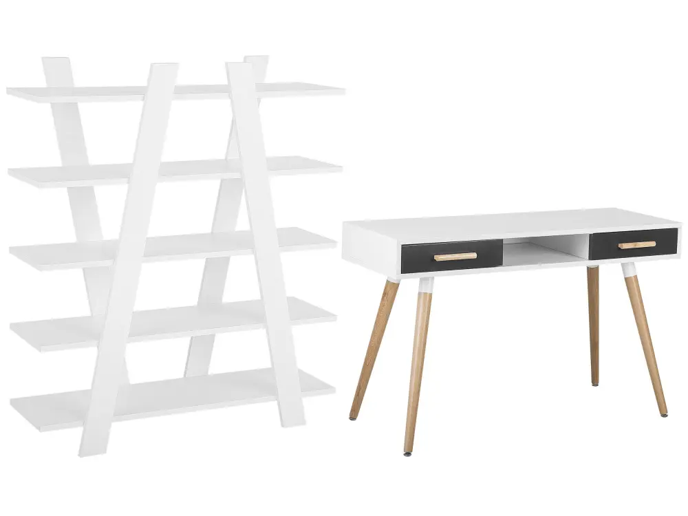 Home Office Set White and Grey ESCALANTE/FRISCO
