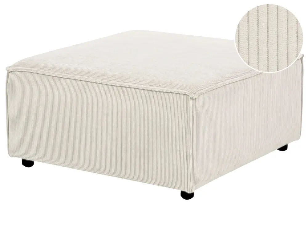 Otomana de pana blanco crema APRICA