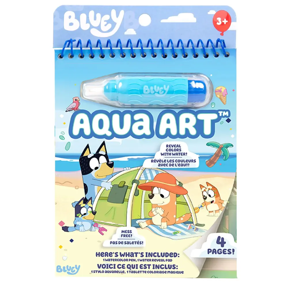Bluey Aqua Art - Páginas de actividades reutilizables para revelar agua con bolígrafo