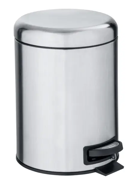 Papelera con pedal de 5L Leman acero inoxidable mate