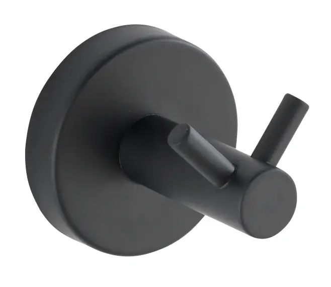 Percha doble de acero inoxidable Bosio negro