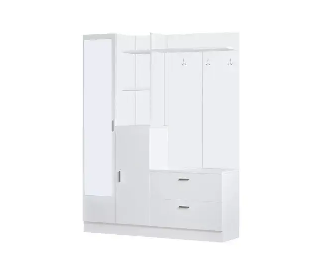 Muebles de entrada Dmasiell, Entrada para perchas, Composición para atrio, Consola de almacenamiento multifunción, 140x3...