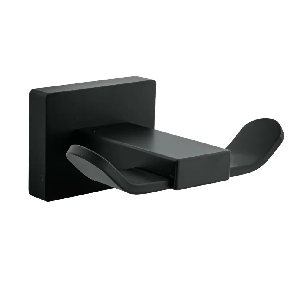 Perchero Para Baño en Aluminio Negro Mate Perla con Estructura de Acero Reforzado