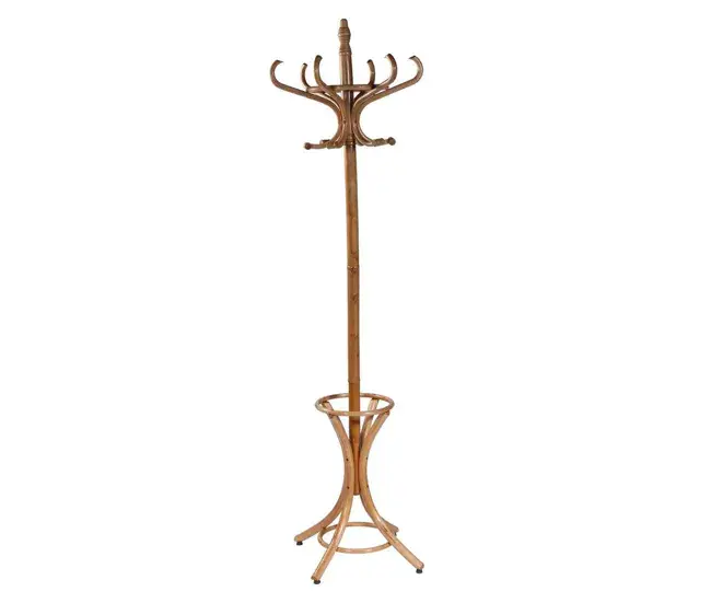 Perchero de pie de madera marrón 53x39x187hcm para Organizar la Entrada