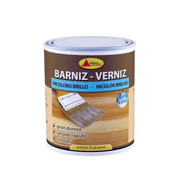 Barniz interior al agua brillante incoloro promade 750 ml