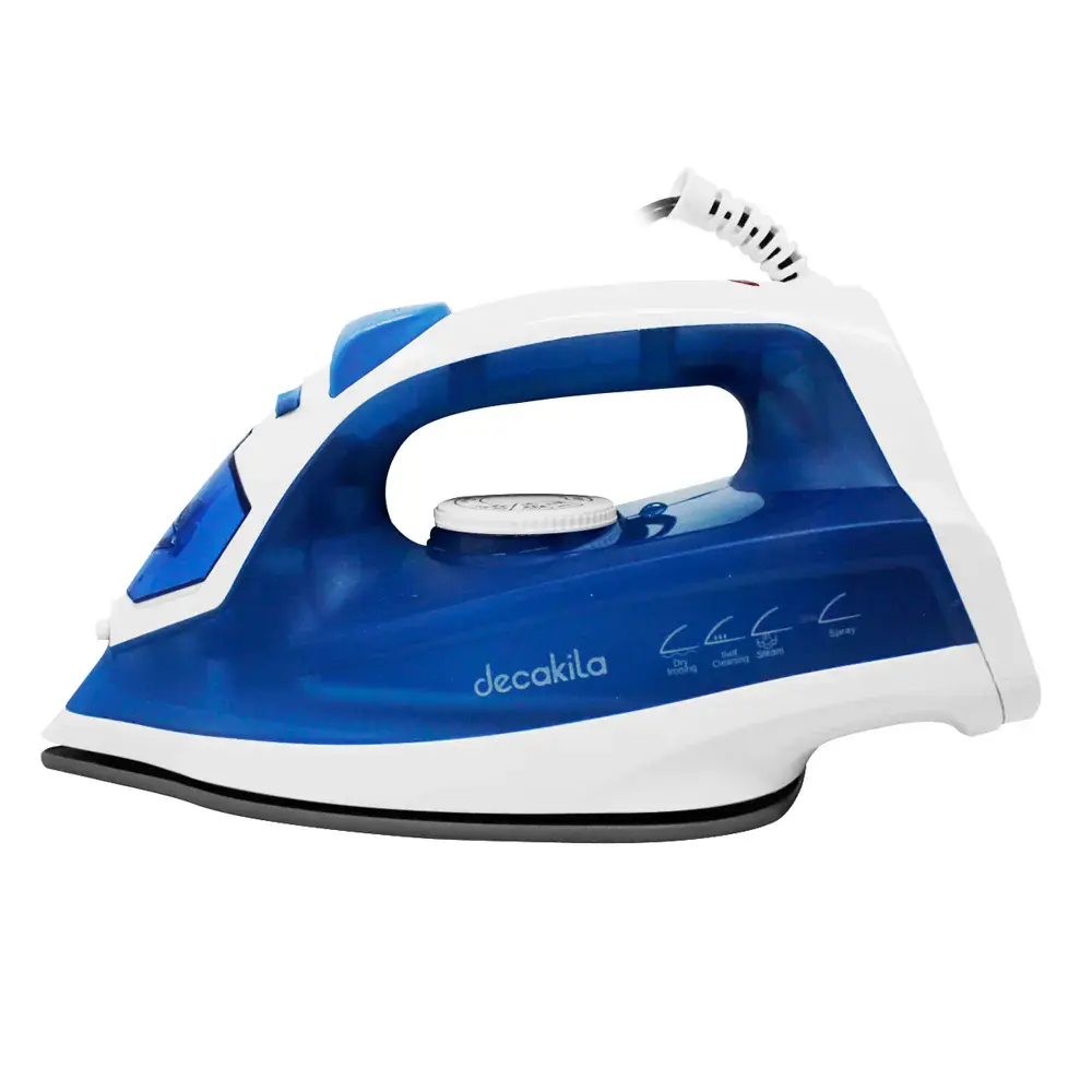 KUEN020L PLANCHA VAPOR AZUL 1100W DECAKILA con Mango Ergonómico