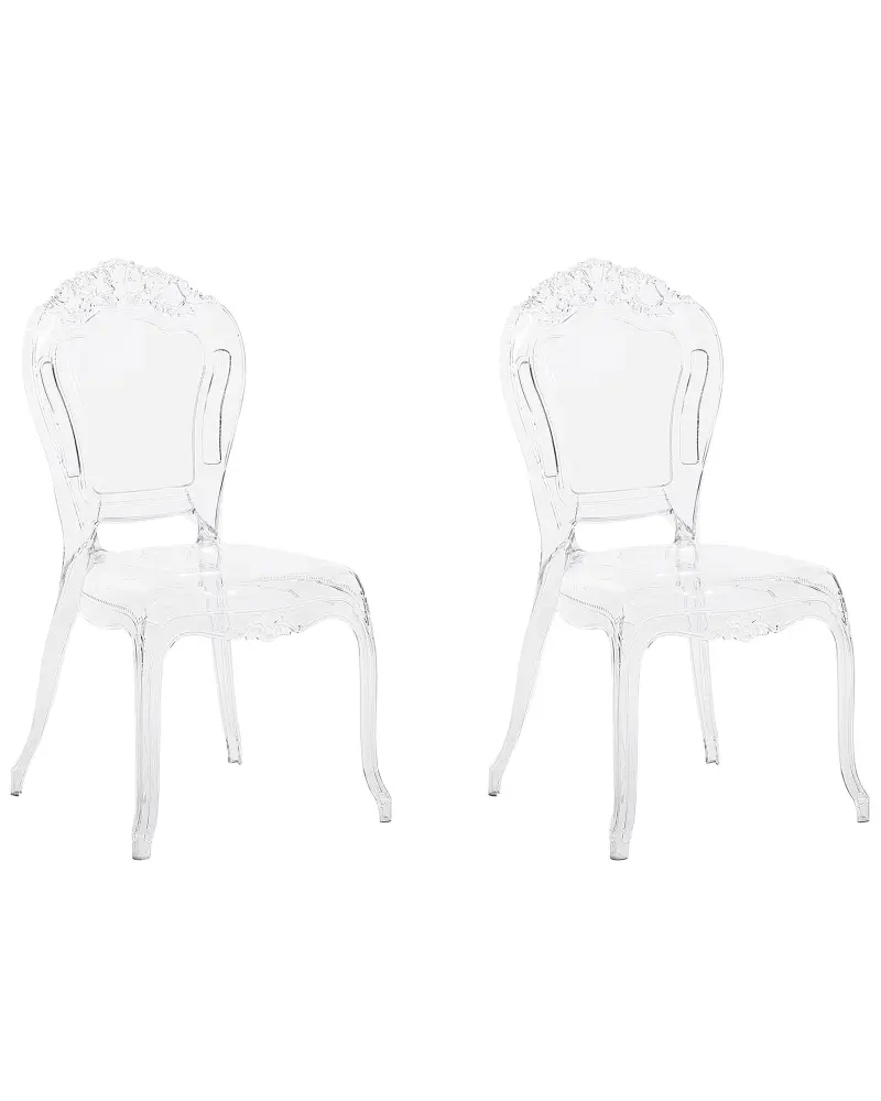 Set 2 Accent Chairs Acrylic Clear VERMONT