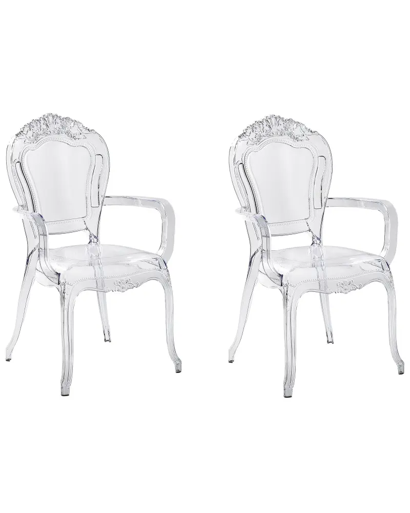 Set 2 Accent Chairs Acrylic Transparent VERMONT II