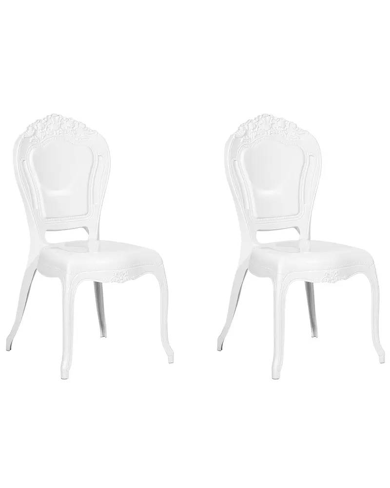 Set 2 Accent Chairs Acrylic White VERMONT