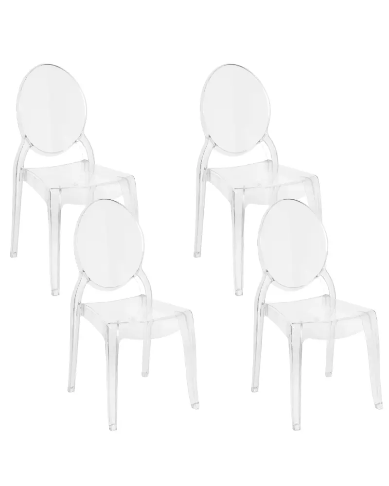 Set 4 Dining Chair Transparent MERTON