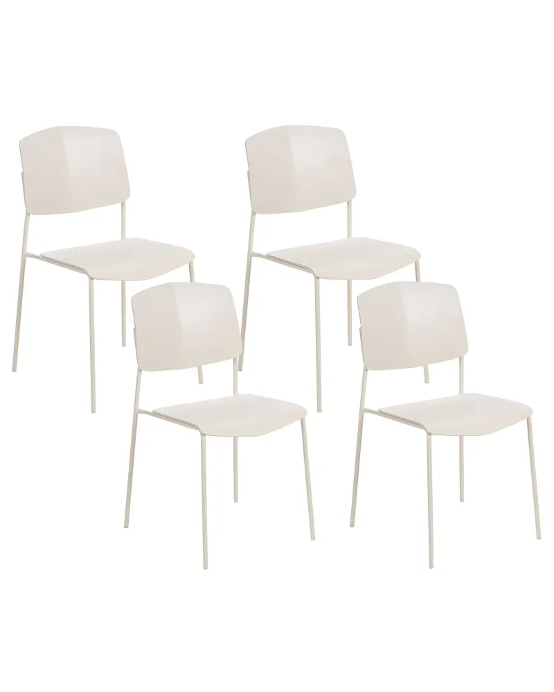 Set 4 Dining Chairs Beige ASTORIA