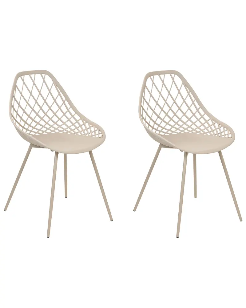 Set 2 Dining Chairs Beige CANTON II