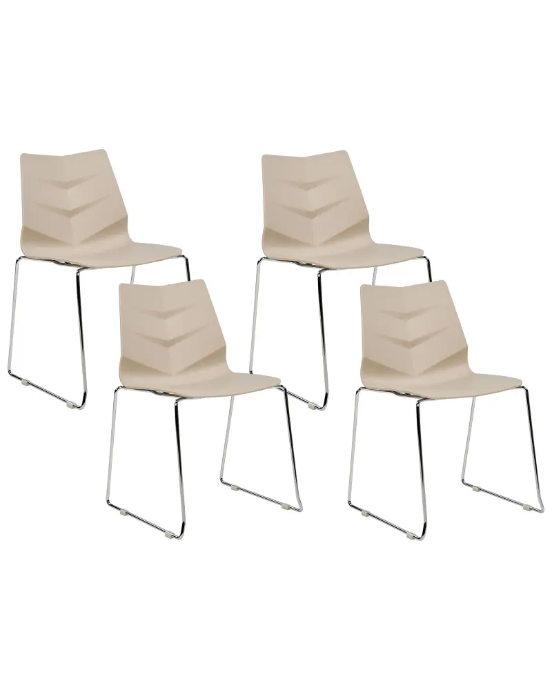 Set 4 Dining Chairs Beige HARTLEY