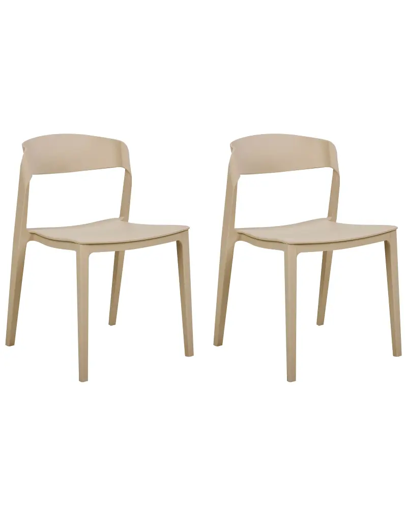 Set 2 Dining Chairs Beige SOMERS