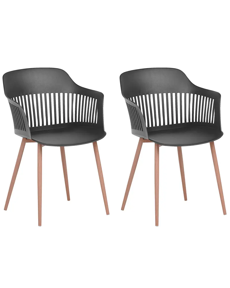 Set 2 Dining Chairs Black BERECA
