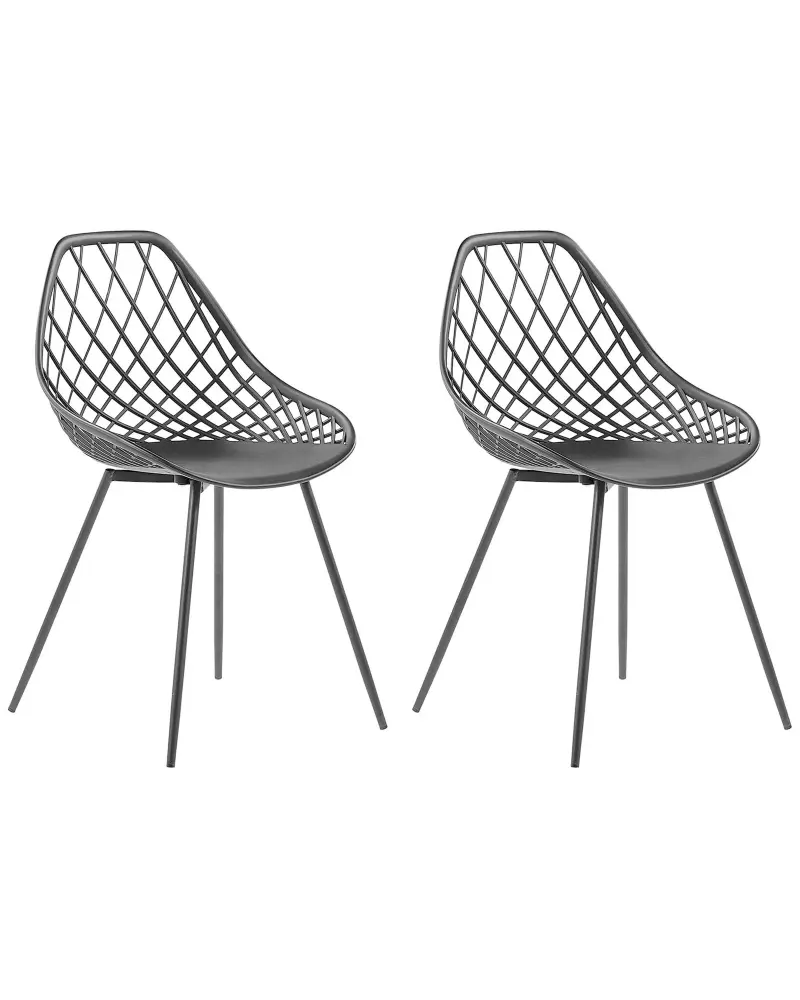 Set 2 Dining Chairs Black CANTON
