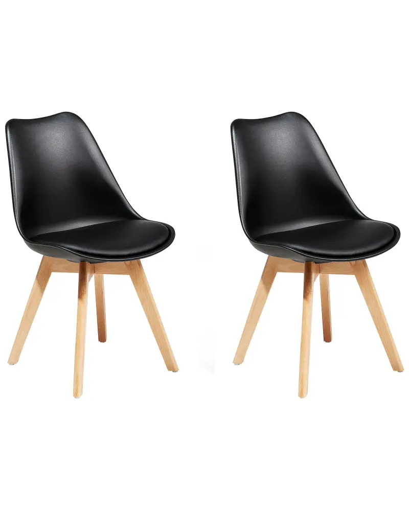Set 2 Dining Chairs Black DAKOTA II