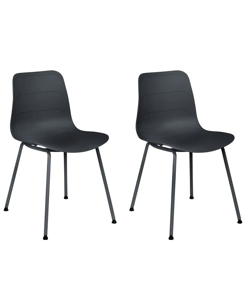 Set 2 Dining Chairs Black LOOMIS