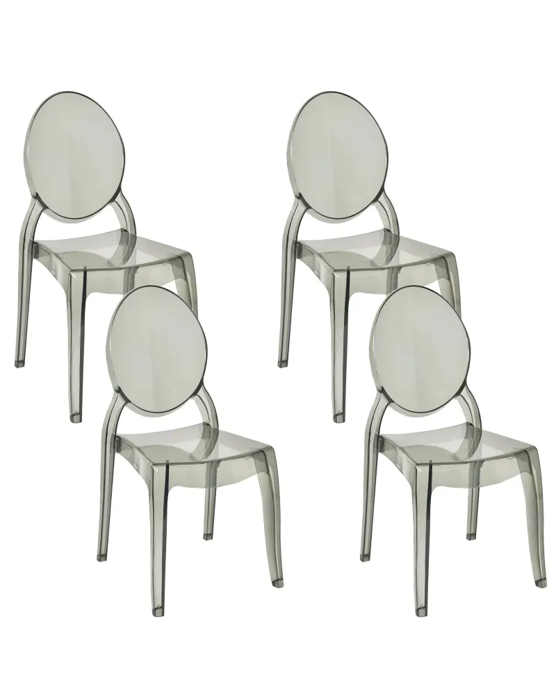Set 4 Dining Chairs Black MERTON