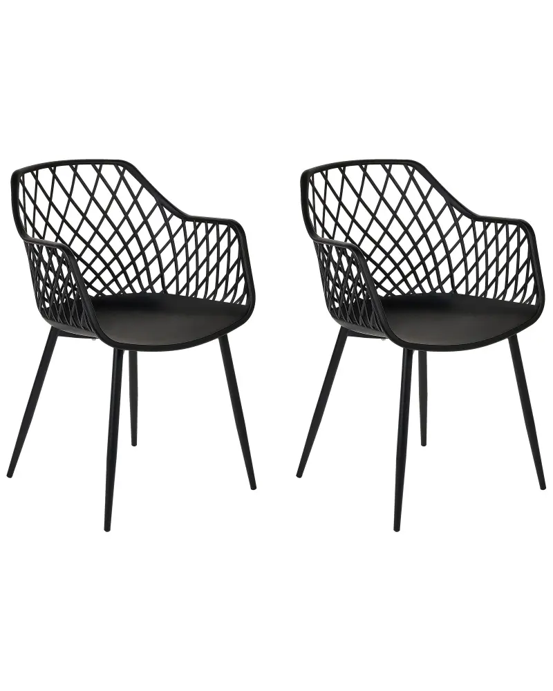 Set 2 Dining Chairs Black NASHUA II