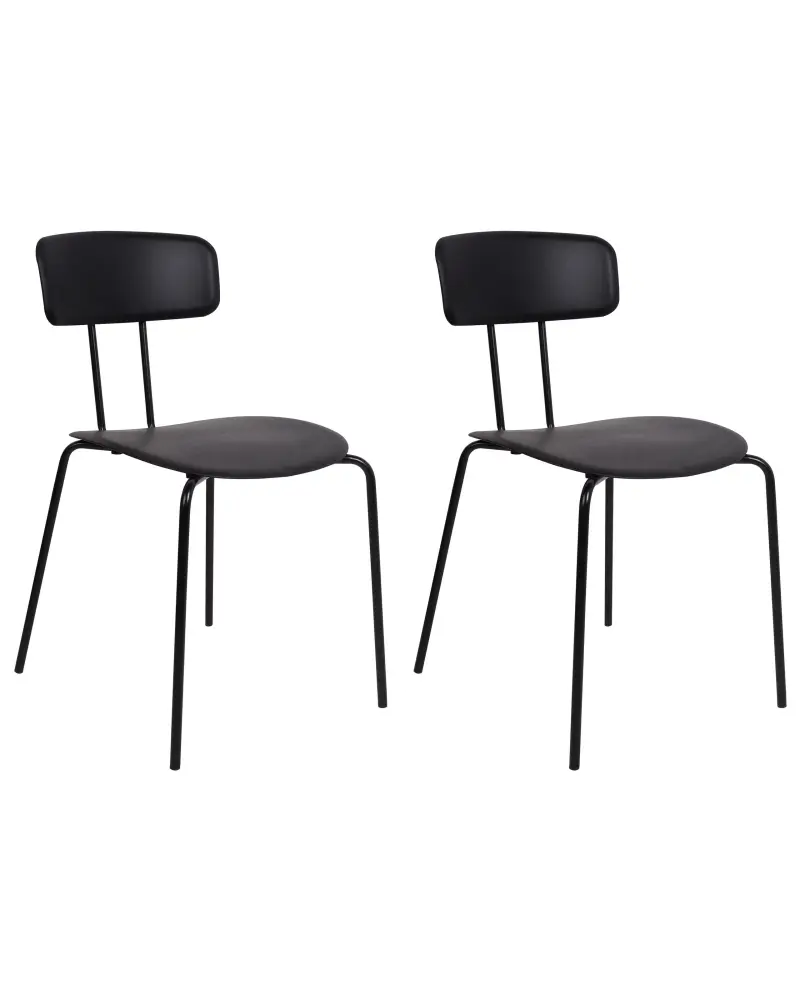 Set 2 Dining Chairs Black SIBLEY