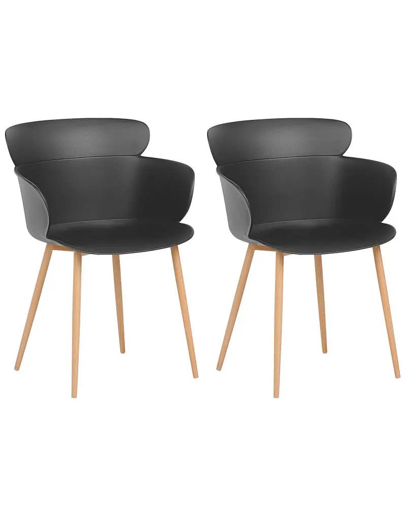 Set 2 Dining Chairs Black SUMKLEY