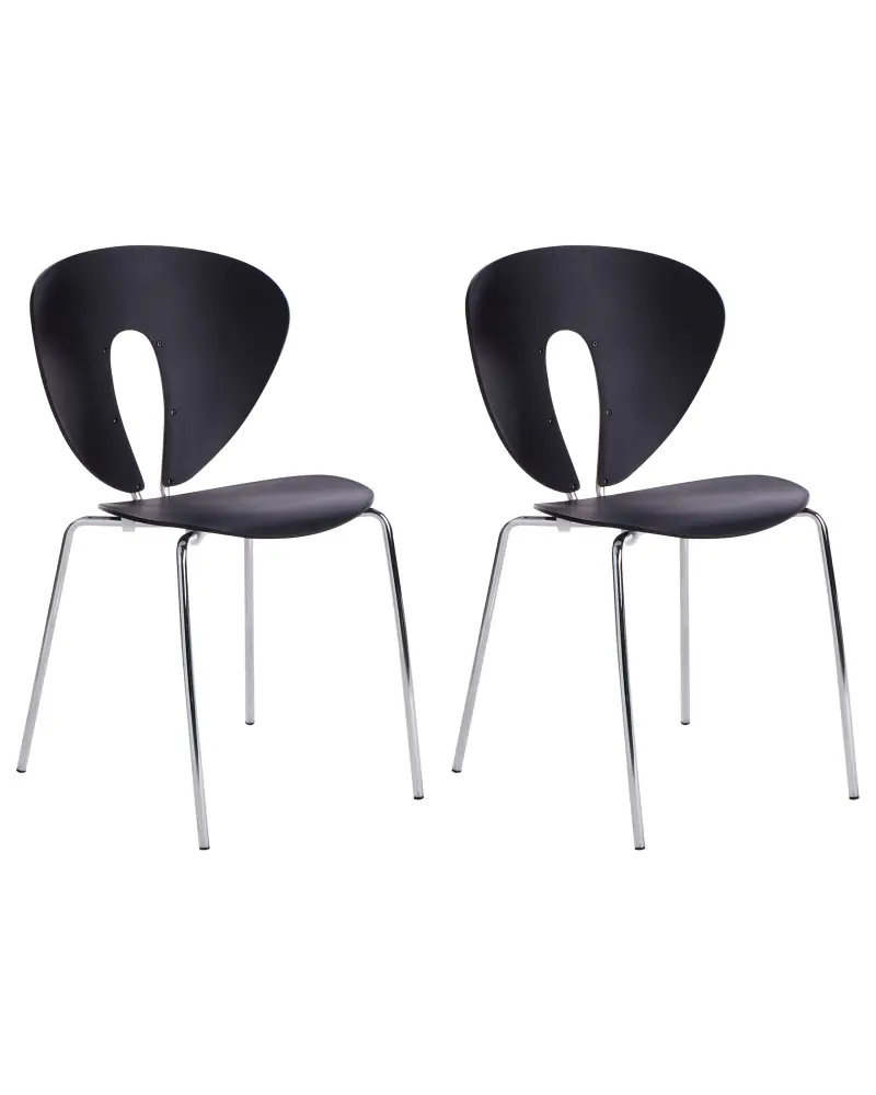 Set 2 Dining Chairs Black TRACY
